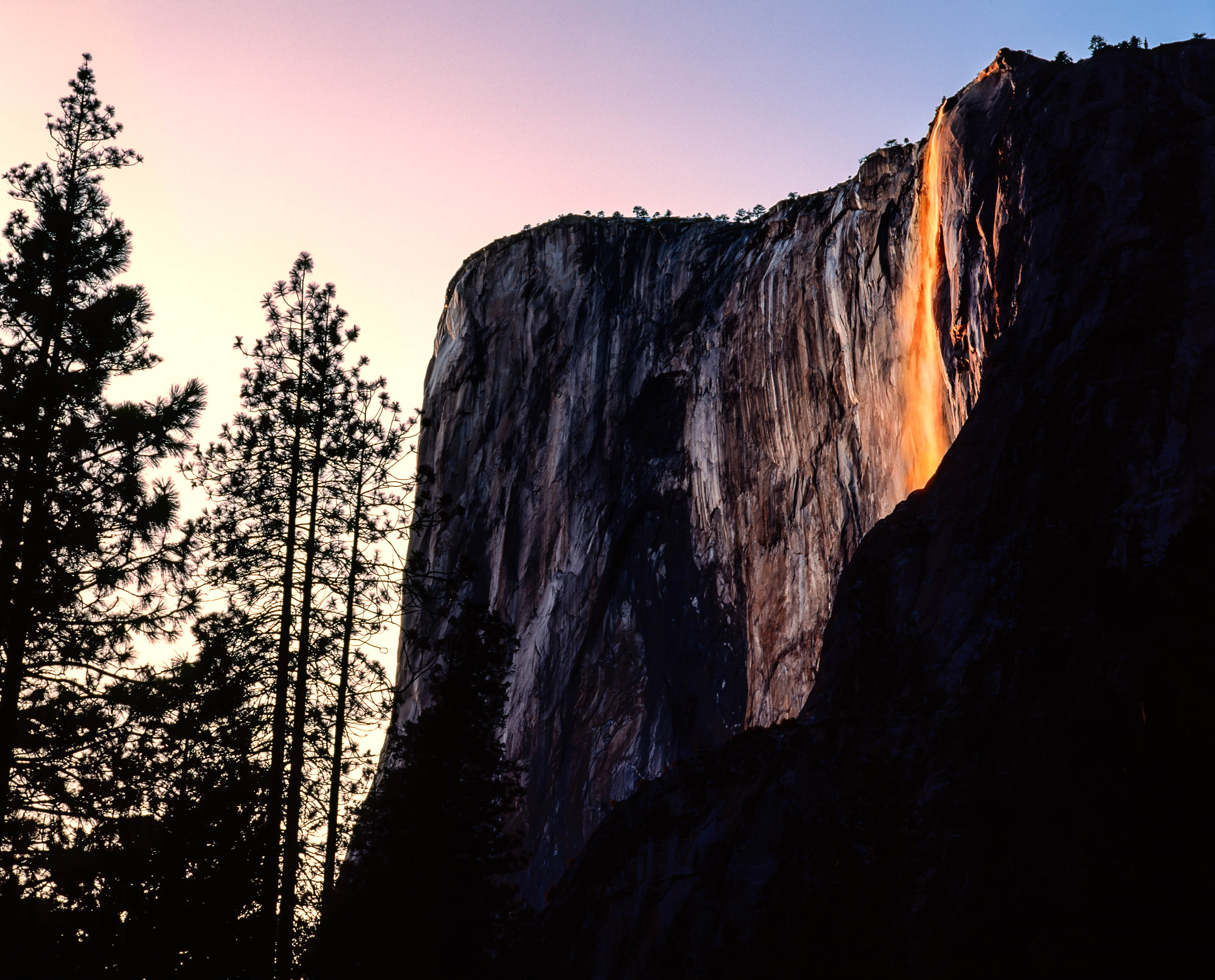 Fire Falls Horstail Falls Yosemite Park USA