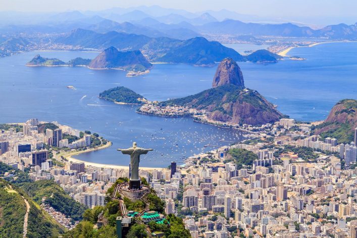 Auf dem Corcovado blickt ihr über ganz Rio