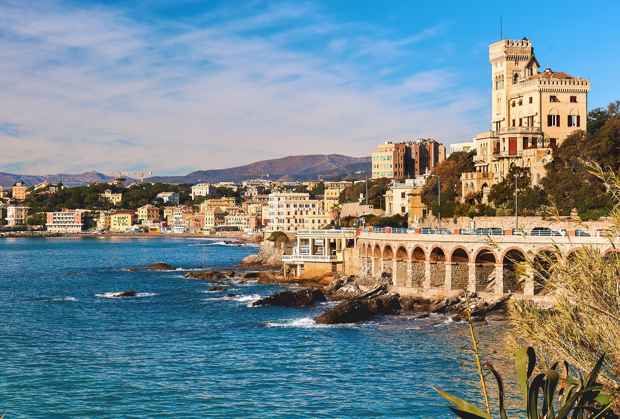 Die Küste vor Genua in Italien