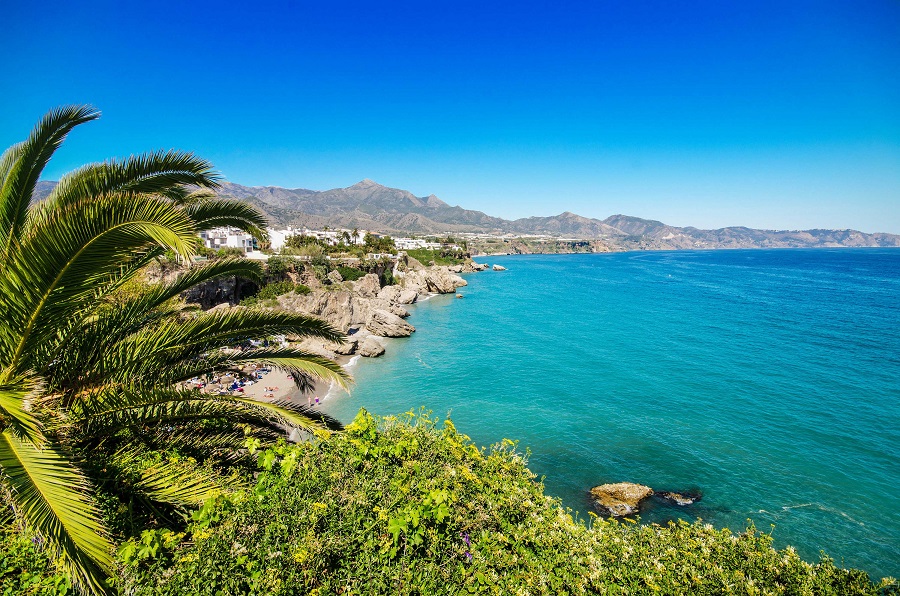 Andalusien, Nerja beach, famous touristic town, costa del sol, Málaga, Spain.