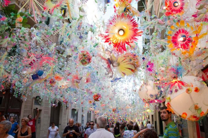 EDITORIAL ONLY Anky. Street decoration as part of the Gracia Festival 2011 shutterstock_83689318