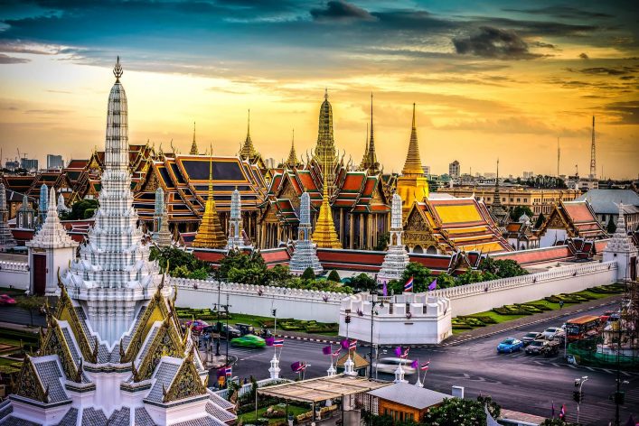 Grand-palace-and-Wat-phra-keaw-at-sunset-bangkok-Thailand-shutterstock_299388287-2