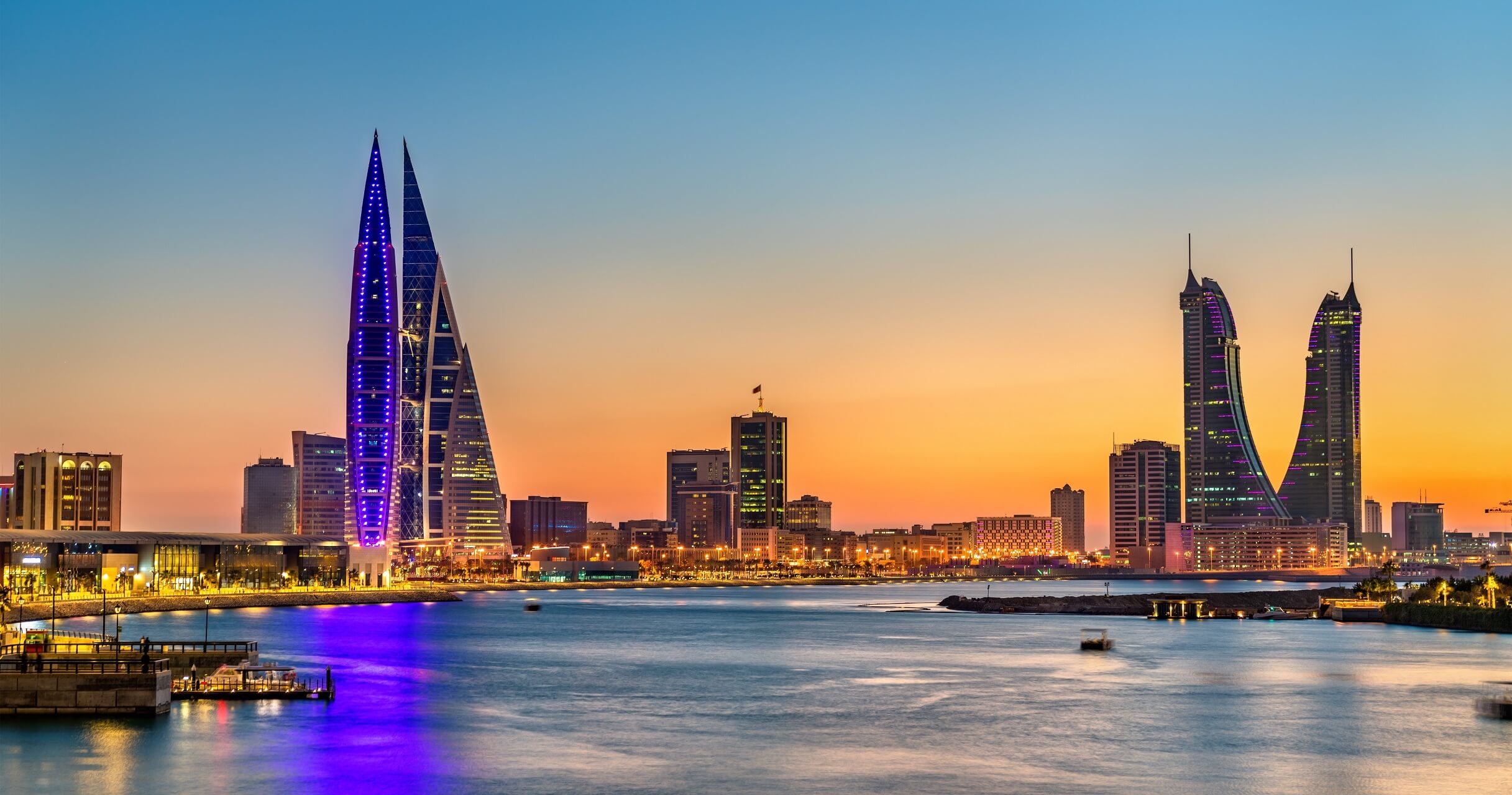 Die Skyline vom Königreich Bahrain