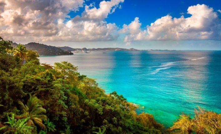 Grand-Mal-Bucht. Nördlich der Hauptstadt St. George's auf der Karibikinsel Grenada gelegen.